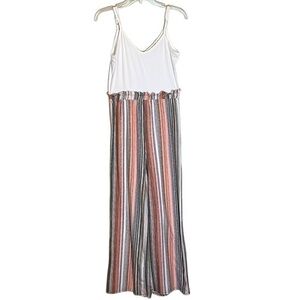 No Comment Wide Leg Jumpsuit Multi Color Small
